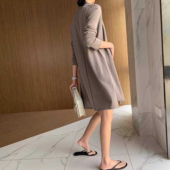 CHICJOC Women The Row-Style Jersey Silk-Cotton Knit Cardigan – Size 36 in moss - Picture 8 of 10